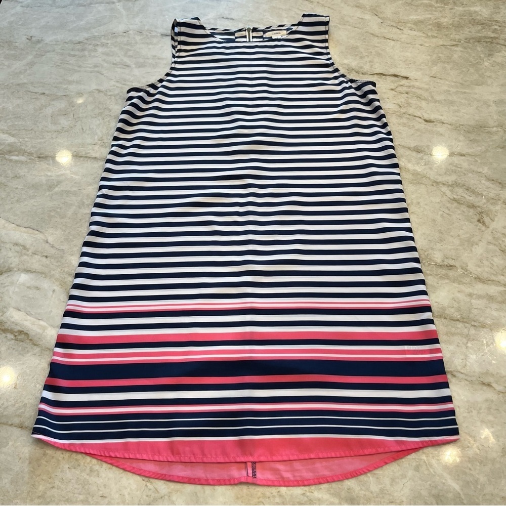 NEW Caslon | Mini‎ Shift Dress | Blue, White Pink Stripes | Women's Size Small - Picture 3 of 11